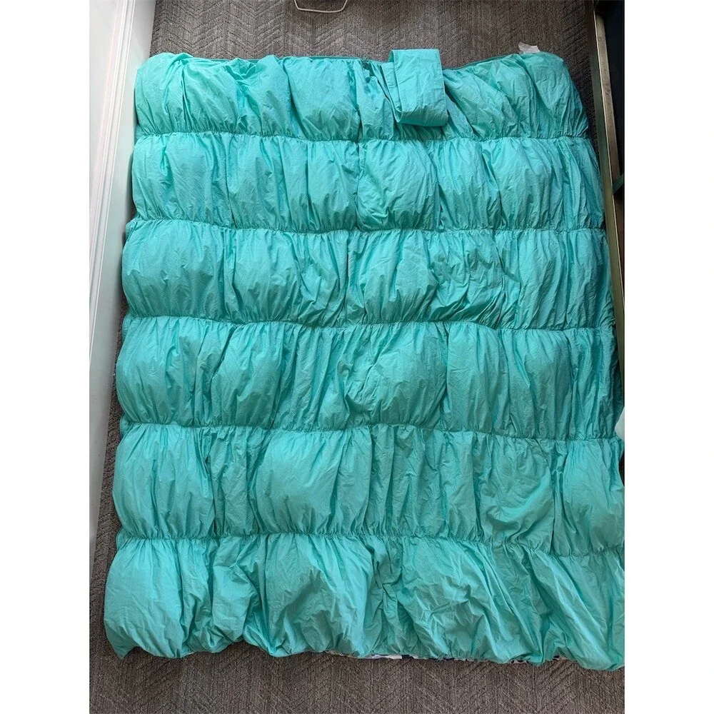 PBteen Pottery Barn Teen Sleeping Bag Teal Aqua Purple Floral Zip 32x75